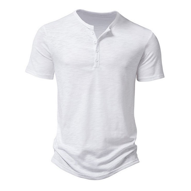 Polyester Men 2024 Brand T-Shirts Ultra-Soft Henley Slim Fit Sleeve V Neck T gallery