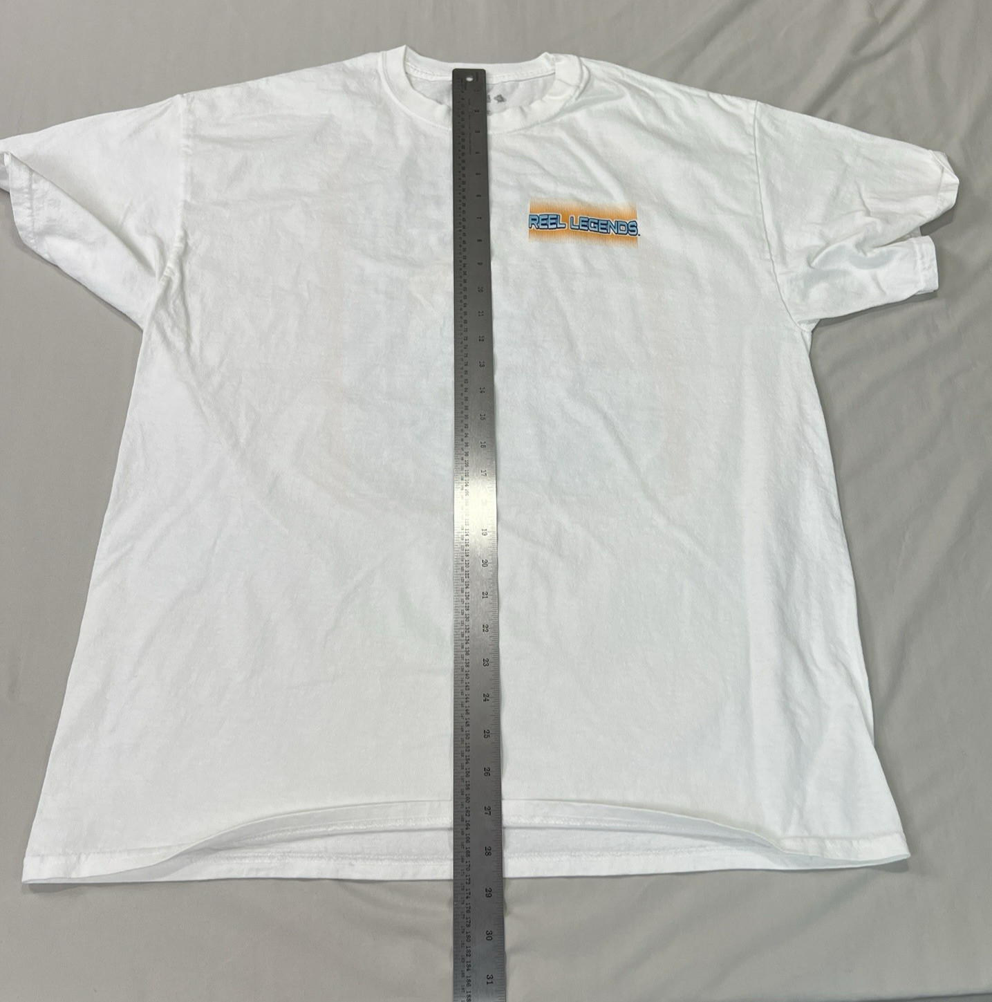 Reel Legends Fishing Shirt Mens XL White Blue Marlin Cotton Tee Nautical Travel gallery