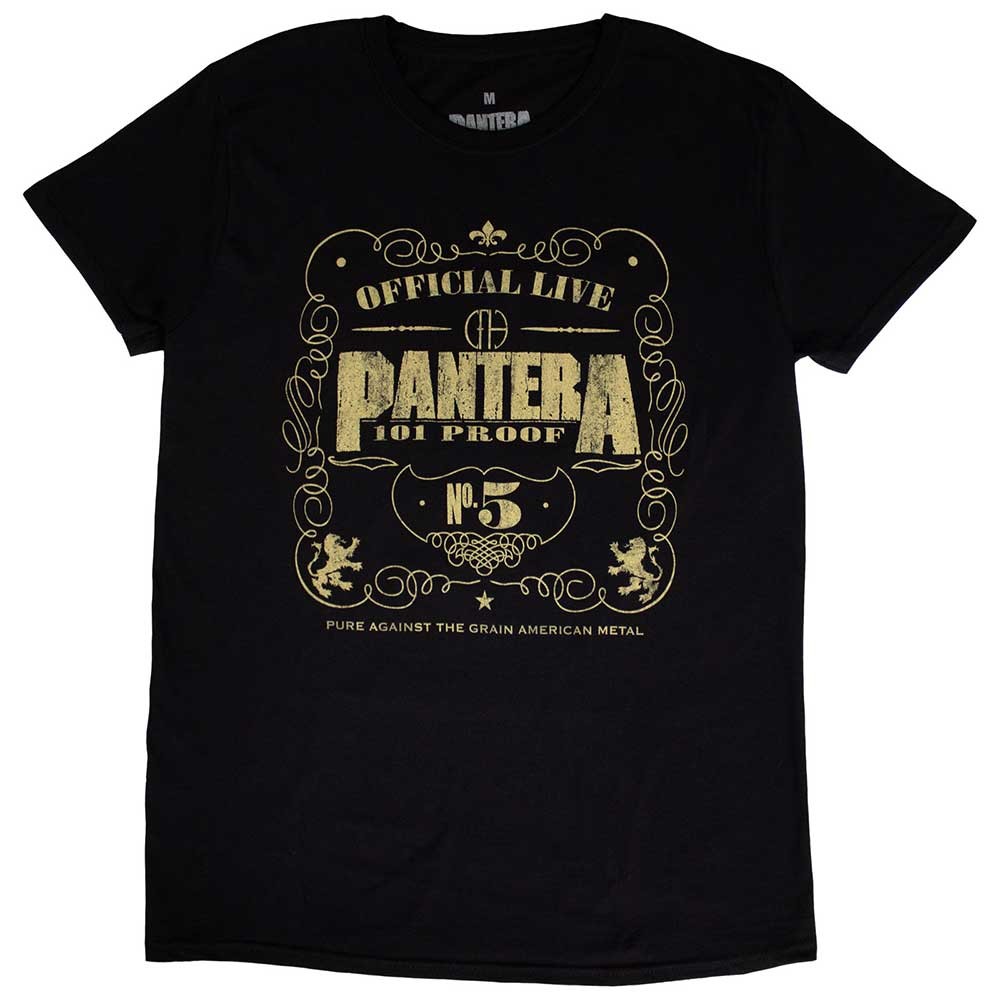 Pantera T Shirt 101 Proof Distressed band logo Official Mens Black gallery