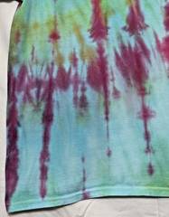 Handmade Tie Dye Spiral & Lines Pattern Rainbow XL Shirt 22.5″ W X 29.5″ L