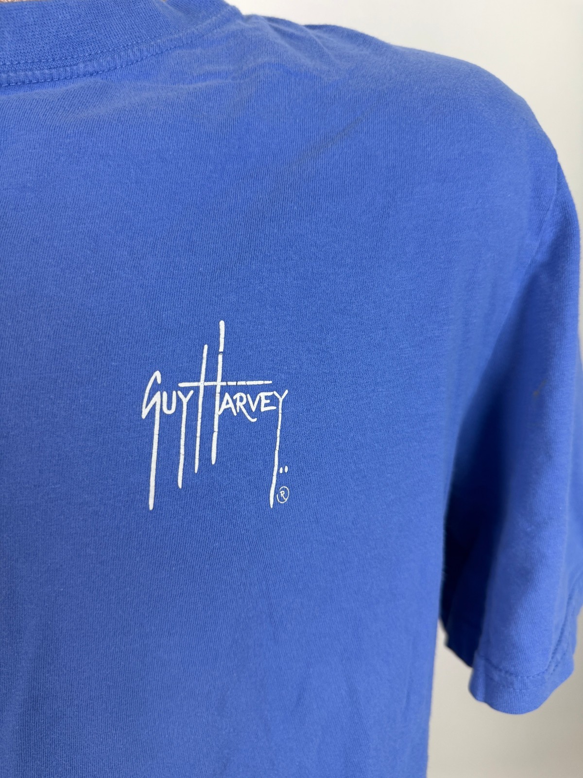 Guy Harvey Shirt Men Large Saltwater Fish Billfish Tuna Marlin Ocean Blue Cotton gallery