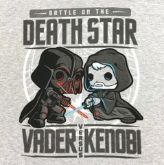 Funko Pop Star Wars Battle On The Death Star Shirt New L Darth Vader Obi Wan