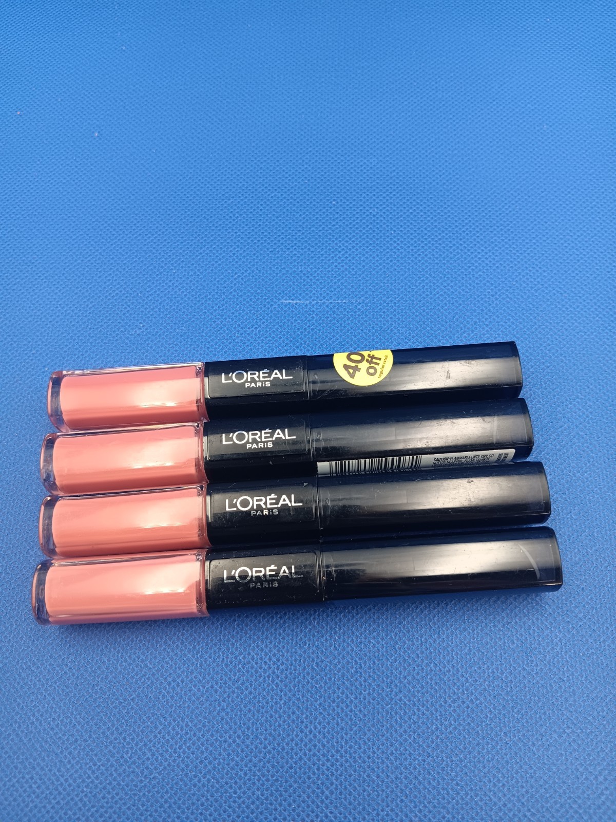 4x L’Oreal Paris Infallible Pro Last 2 Step Lipstick # 201 Everlasting Caramel