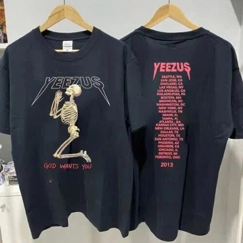 Kanye West 2013 Yeezus Tour God Wants You Cotton Unisex T-shirt S-5XL gallery