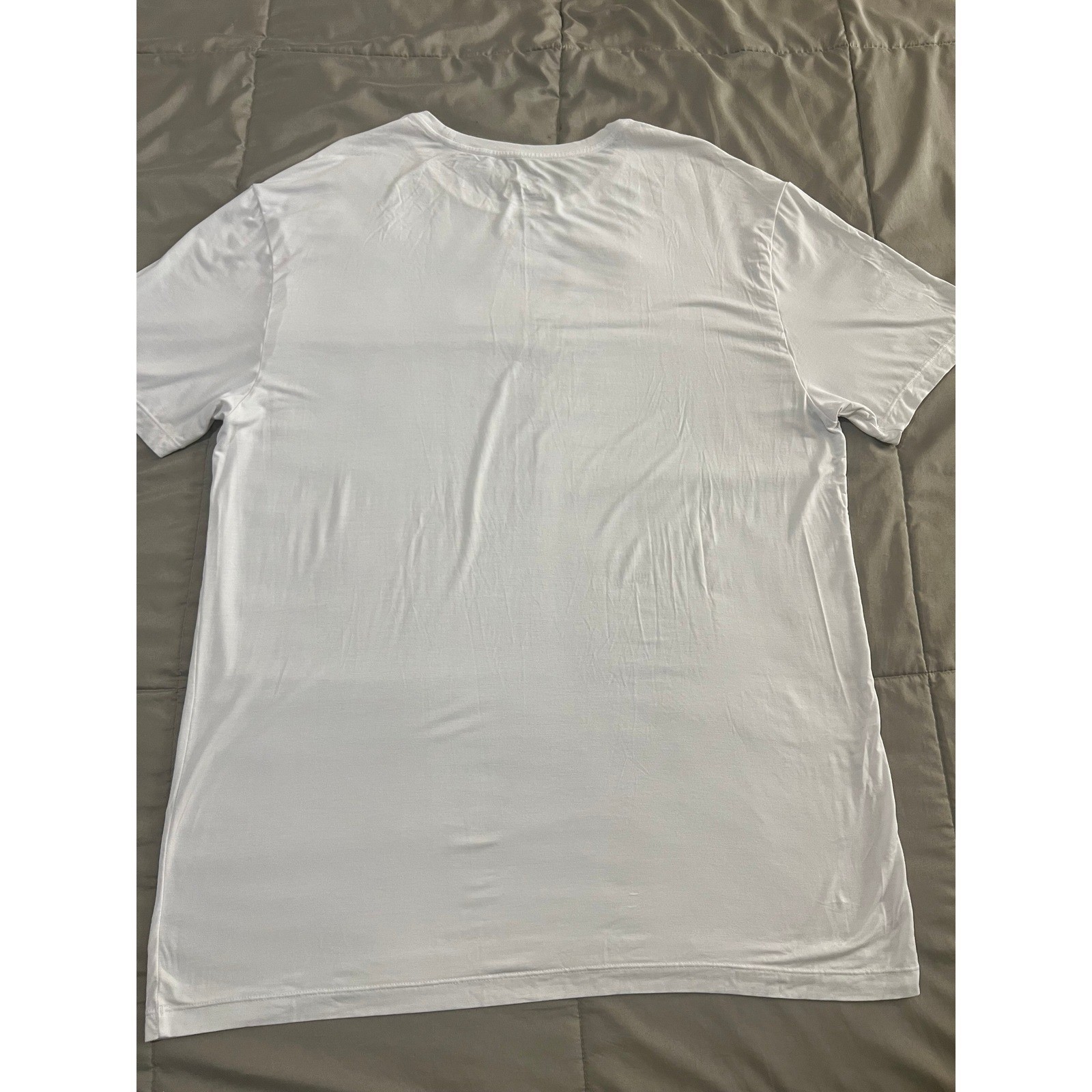 David Archy Mens XL White Bamboo Rayon Spandex Stretch Crewneck T-Shirt (1032) gallery