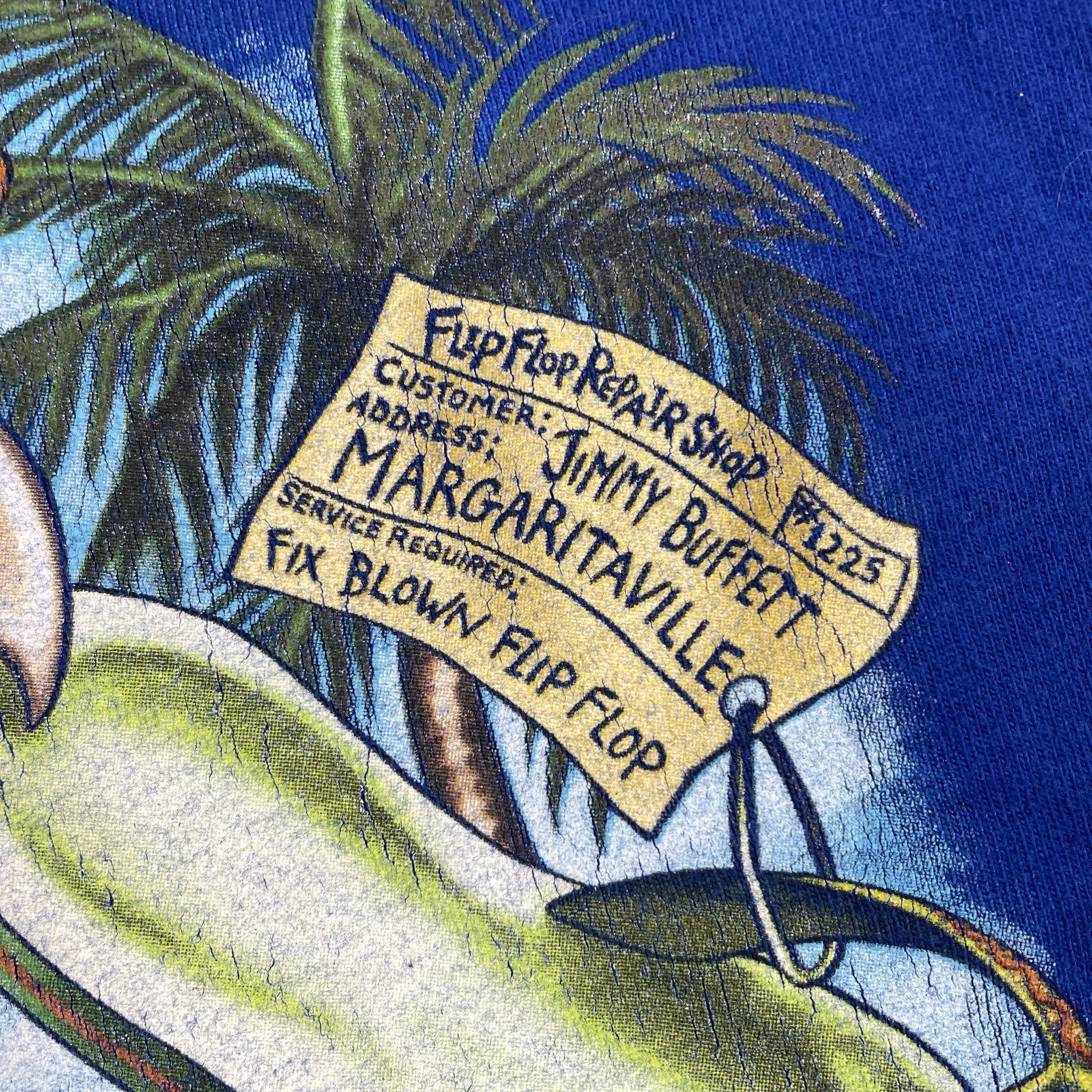 Vtg Jimmy Buffetts Margaritaville Ocho Rios Jamaica Blue XL Shirt Parrot Funny gallery