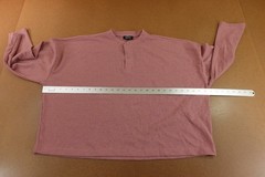 BoohooMan Medium Dusty Pink Oversized Boxy Waffle Cropped Button Neck Top NWT