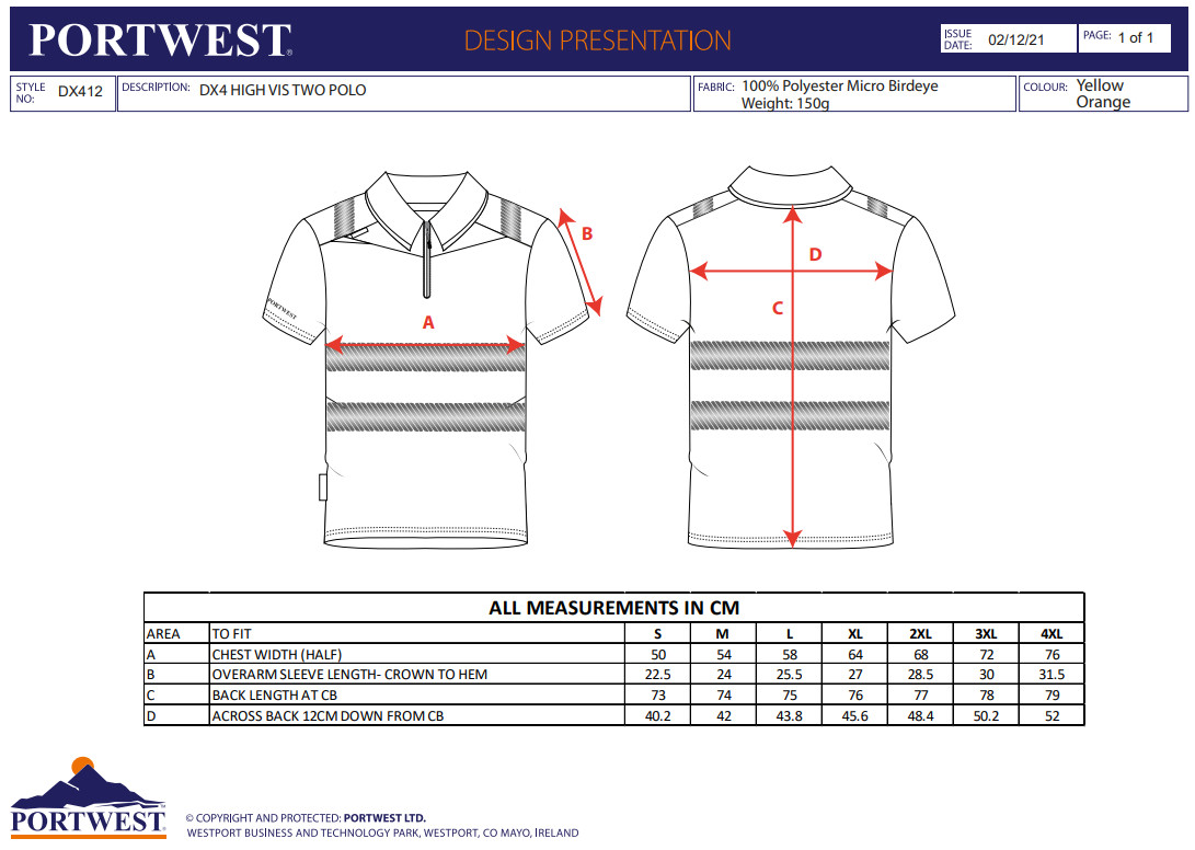 Portwest DX4 Hi Vis Zip Polo Shirt HighVisibility Breathable Safety Workwear Top gallery