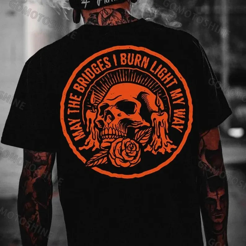 May The Bridges I Burn T-Shirt Sarcastic Skeleton Graphic Tee gallery