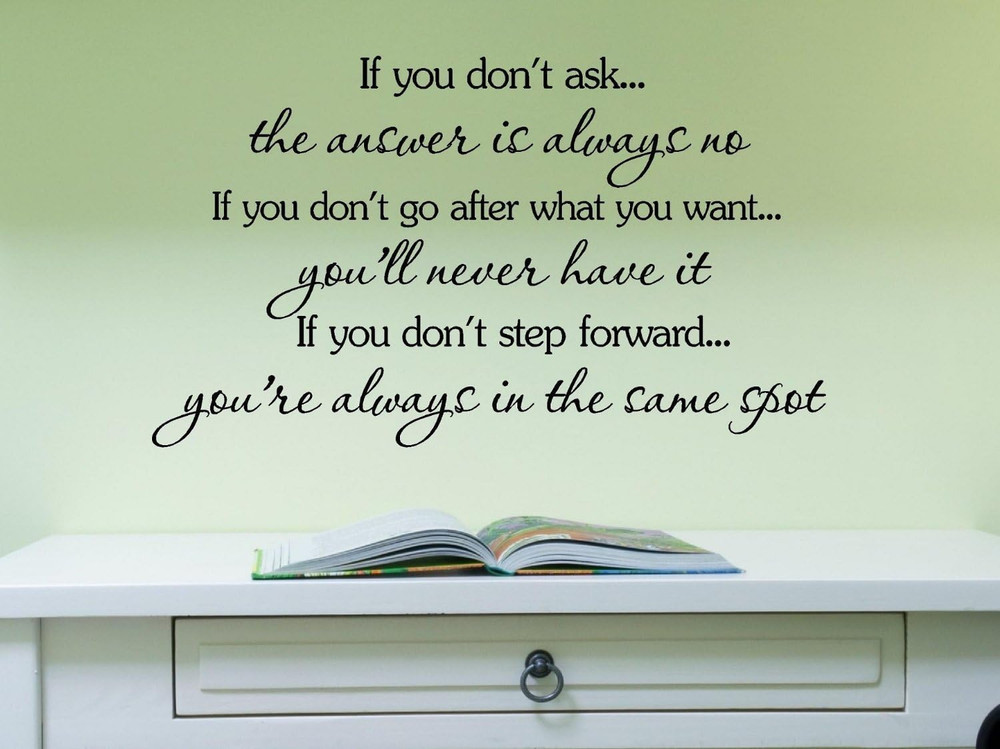 If You Don’T Ask, the Answer Is Always No. If You Don’T Go after What You Want,