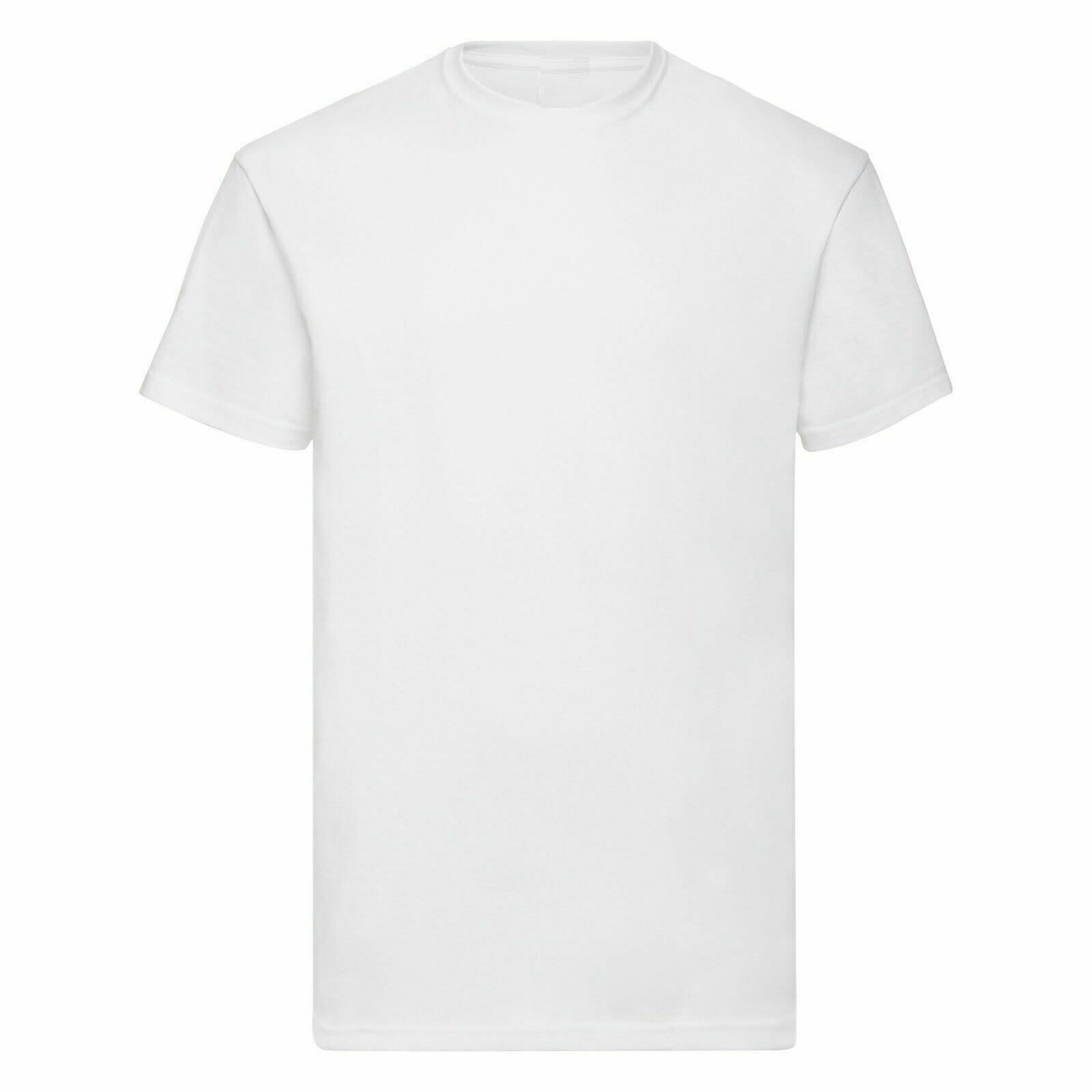 Mens 1/2/4 Pack TShirt White Plain Cotton T-Shirts Tee Crew Neck Size XS-5XL lot gallery