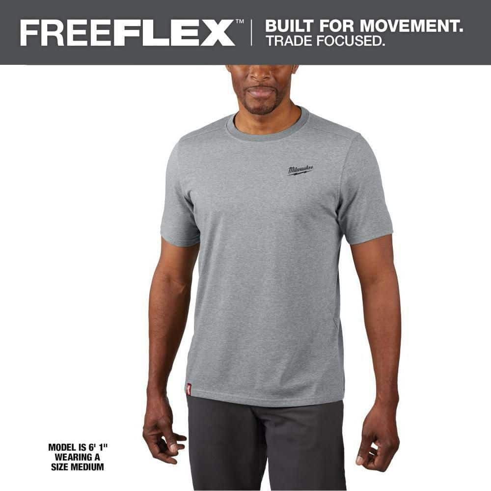 Milwaukee Men's Medium Gray Cotton/Polyester Short-Sleeve Hybrid Work T-Shirt