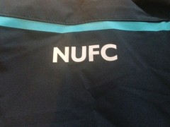 Newcastle United Castore Training Anorak Jacket Blue Black Hooded 1/4 Zip Mens M
