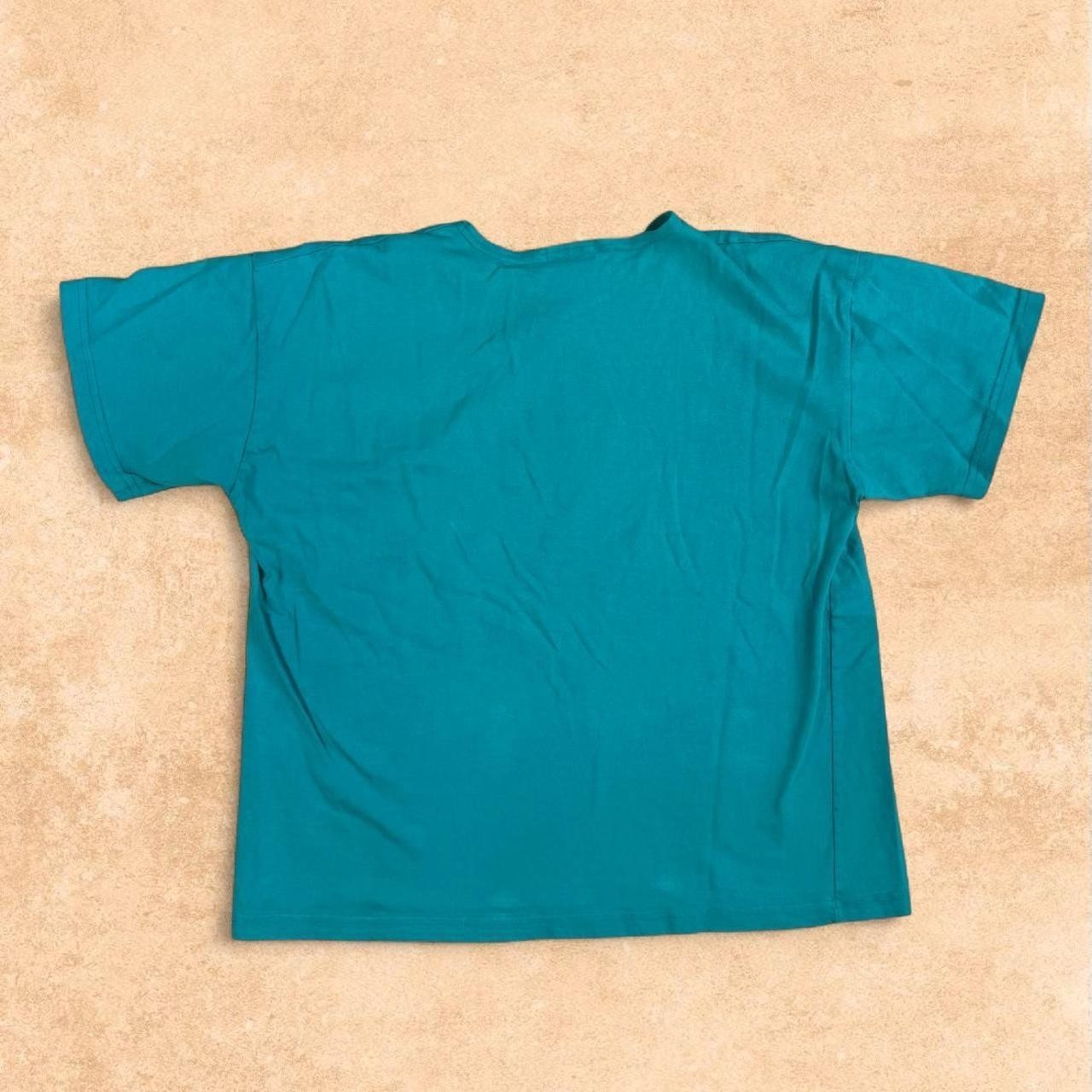 Vintage 90s Hawaii Embroidered T-Shirt Teal Fish Graphic Beach Made in USA XL gallery