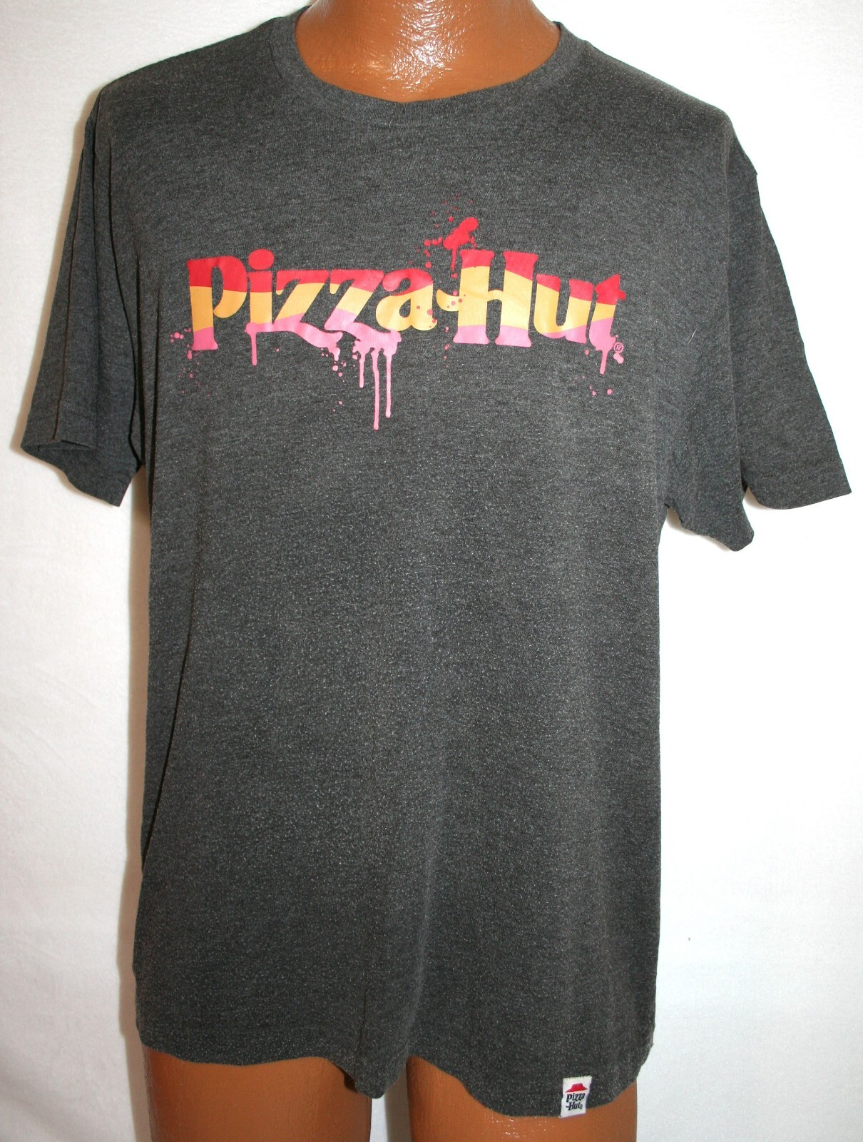 PIZZA HUT Splatter Logo Official CREW / EMPLOYEE Only T-SHIRT L Fast Food