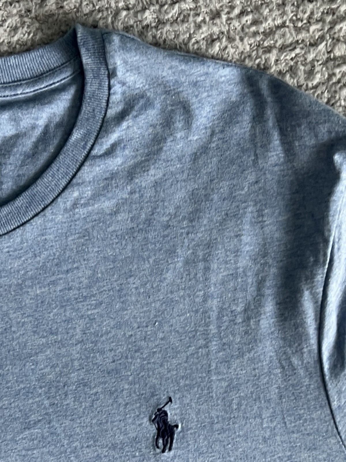 Polo Ralph Lauren Men’s T Shirt Sz XL Chambray Blue Custom Slim Fit Pony Preppy gallery