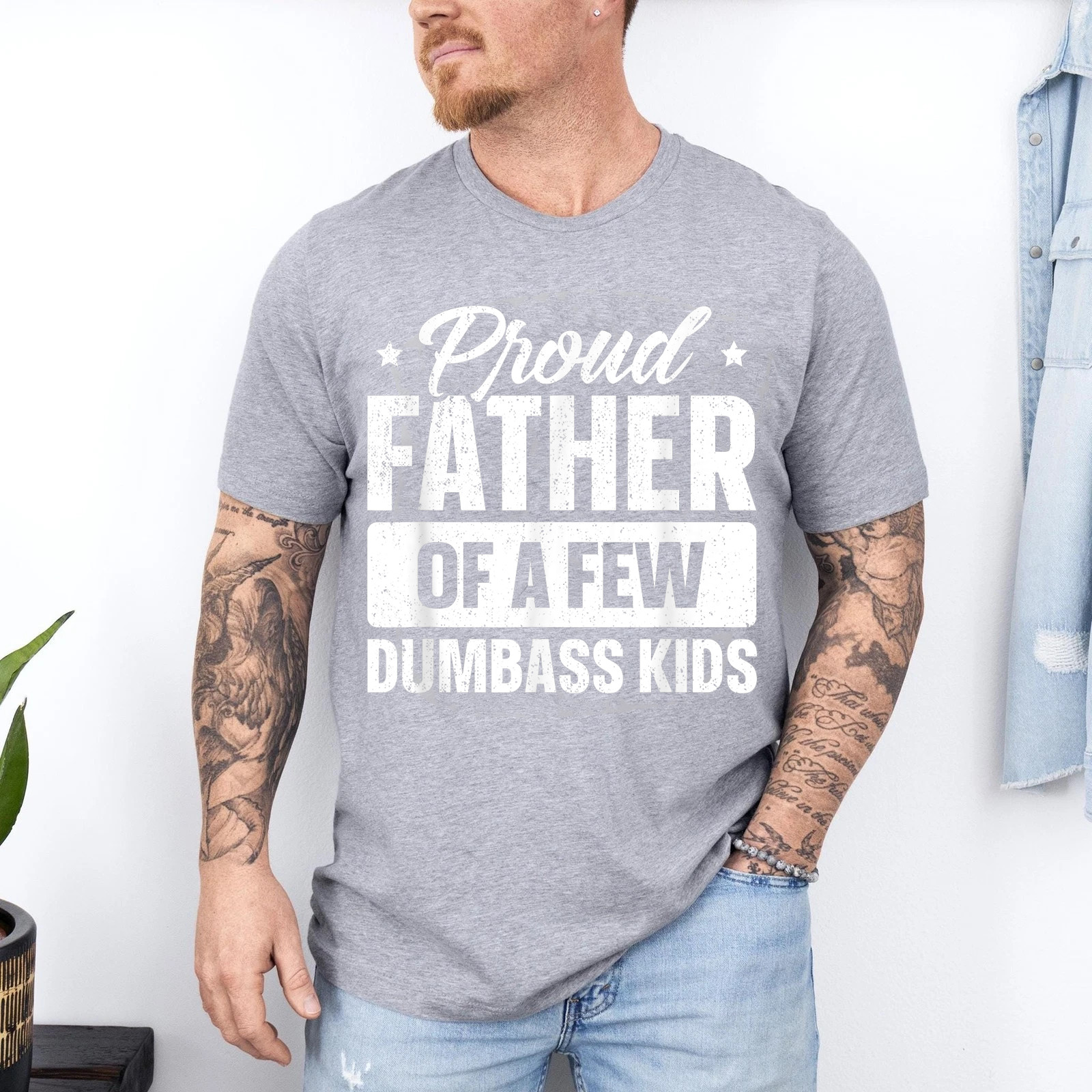 Proud Father Of A Few Dumbass Kids Shirt Funny Father's Day T-Shirt gallery