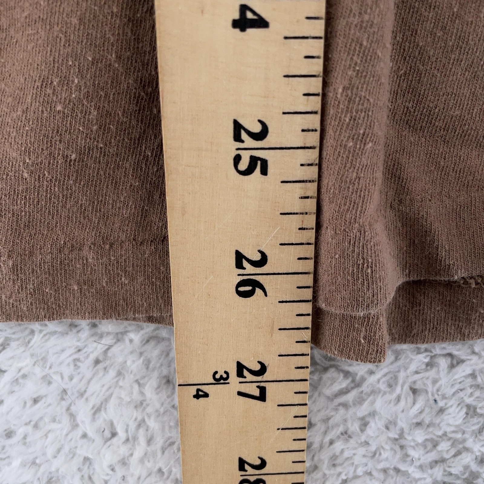 Vintage Brown V-Neck Shirt Mens XS 100% Combed Cotton Tee T-Shirt Blank gallery