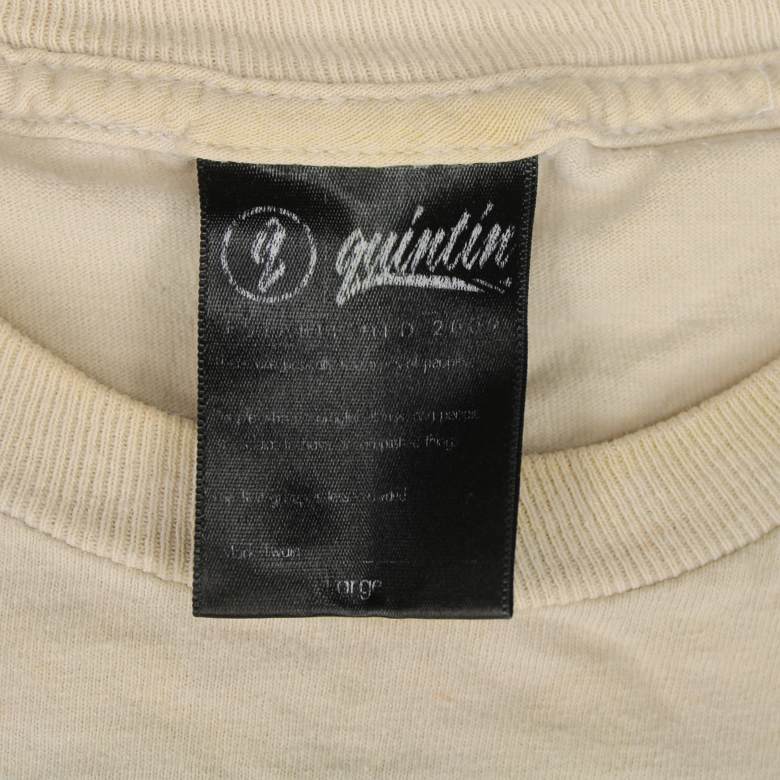 QUINTIN CO Los Angeles DERAIL THE RAIL Beige Graphic T-SHIRT Men's L gallery