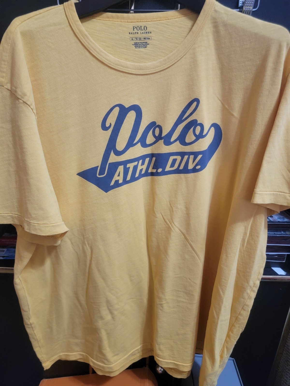 Ralph Lauren Polo Athl. Div. XL Yellow Short Sleeve Shirt