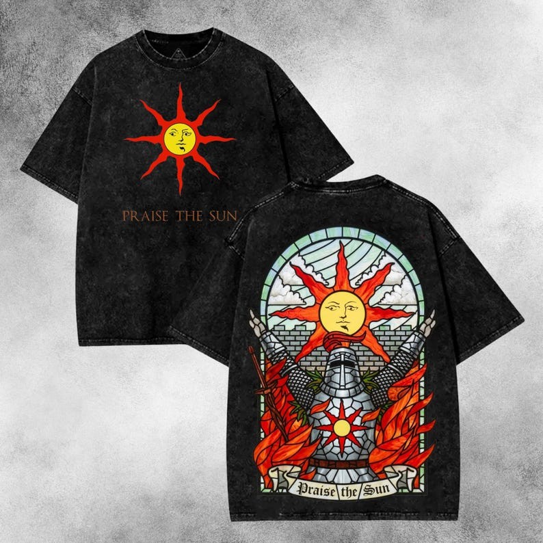 Dark Souls Praise The Sun Knight, Fantasy Dragon Boss Battle Merch Casual Gamer gallery