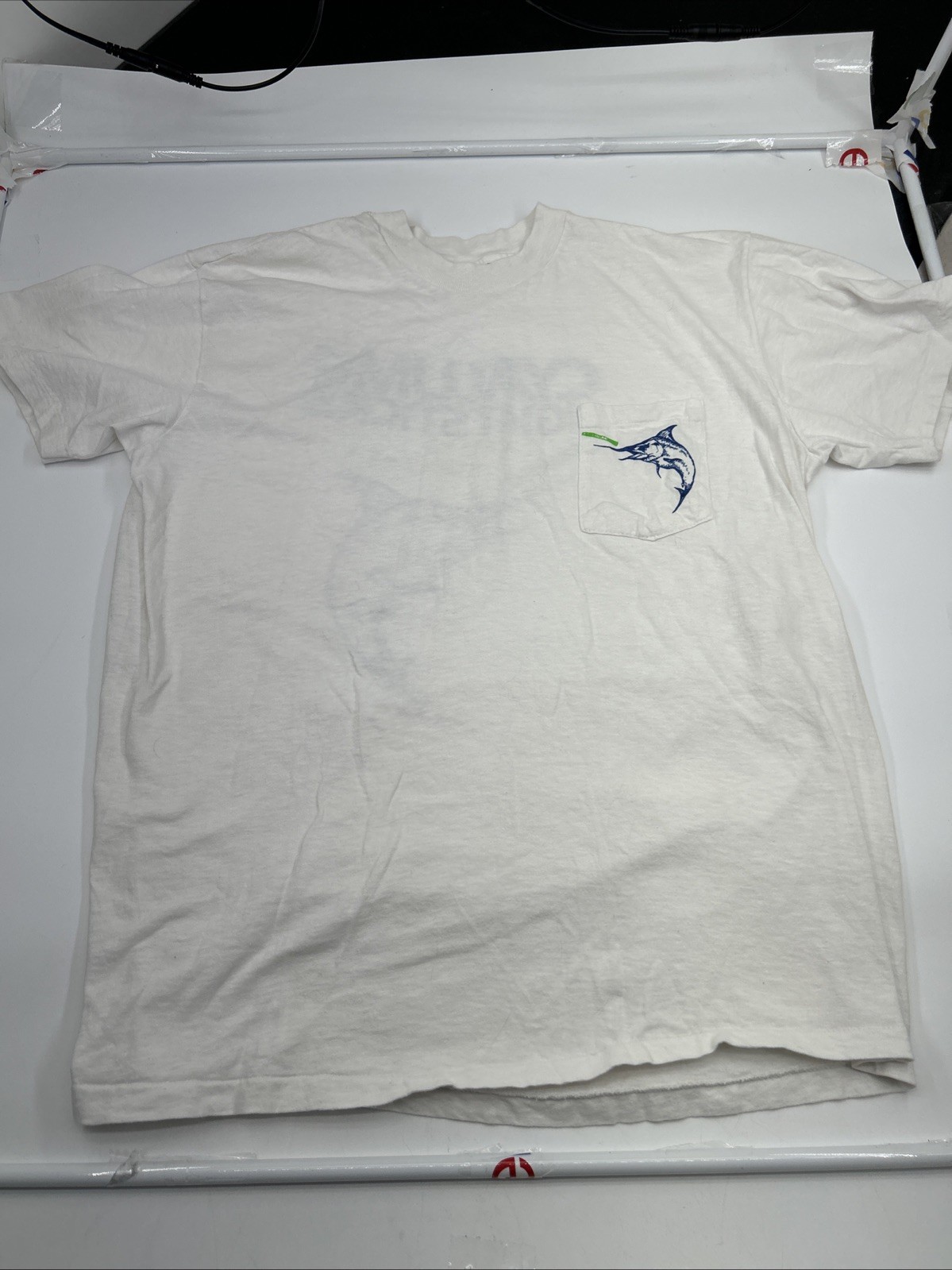 Vintage Cyalume Light Sticks Pocket T-Shirt Marlin Graphics XL Deep Sea Fishing gallery