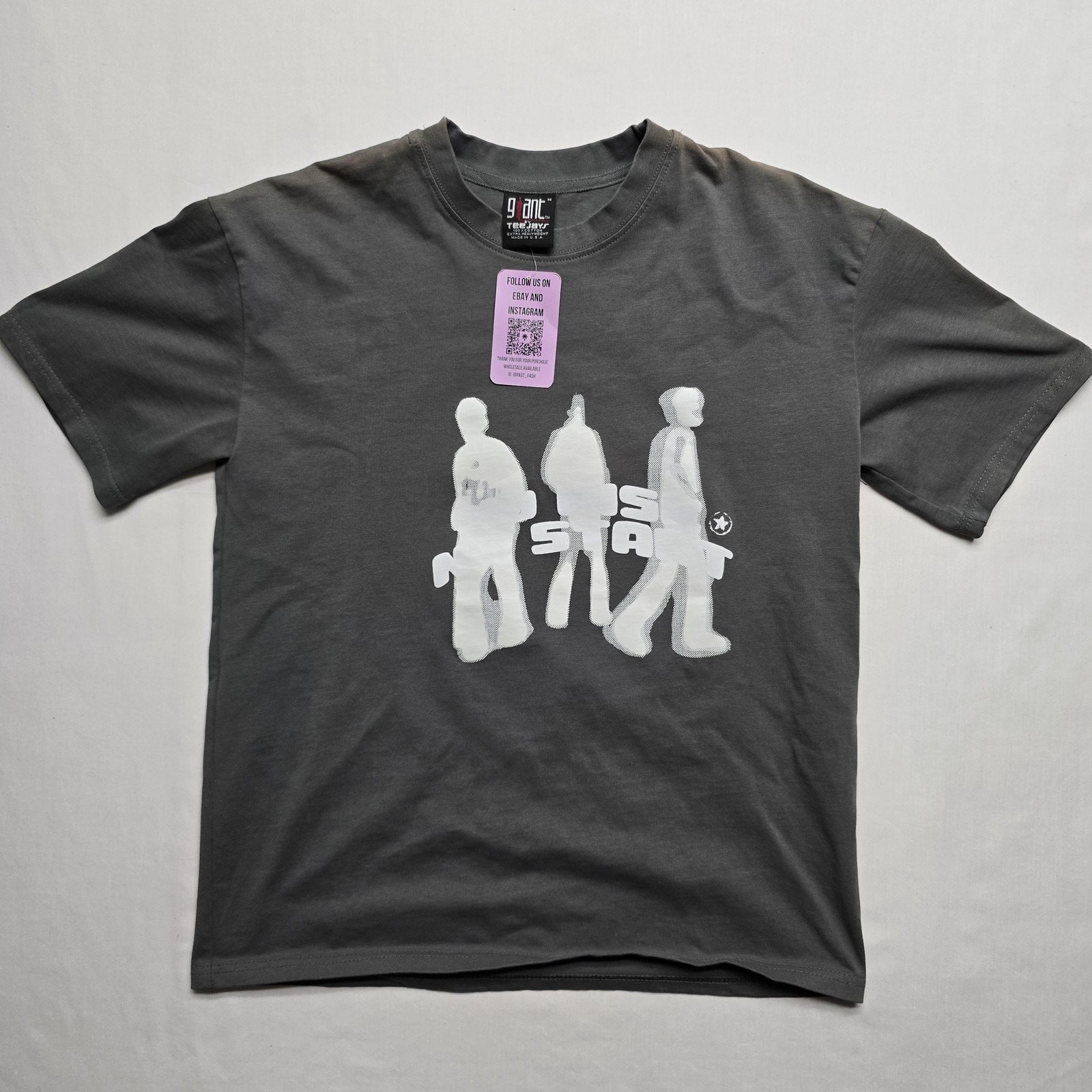 Vintatge Giant Shirt Mens Large Gray No Aise No Start Graphic Tee Streetwear