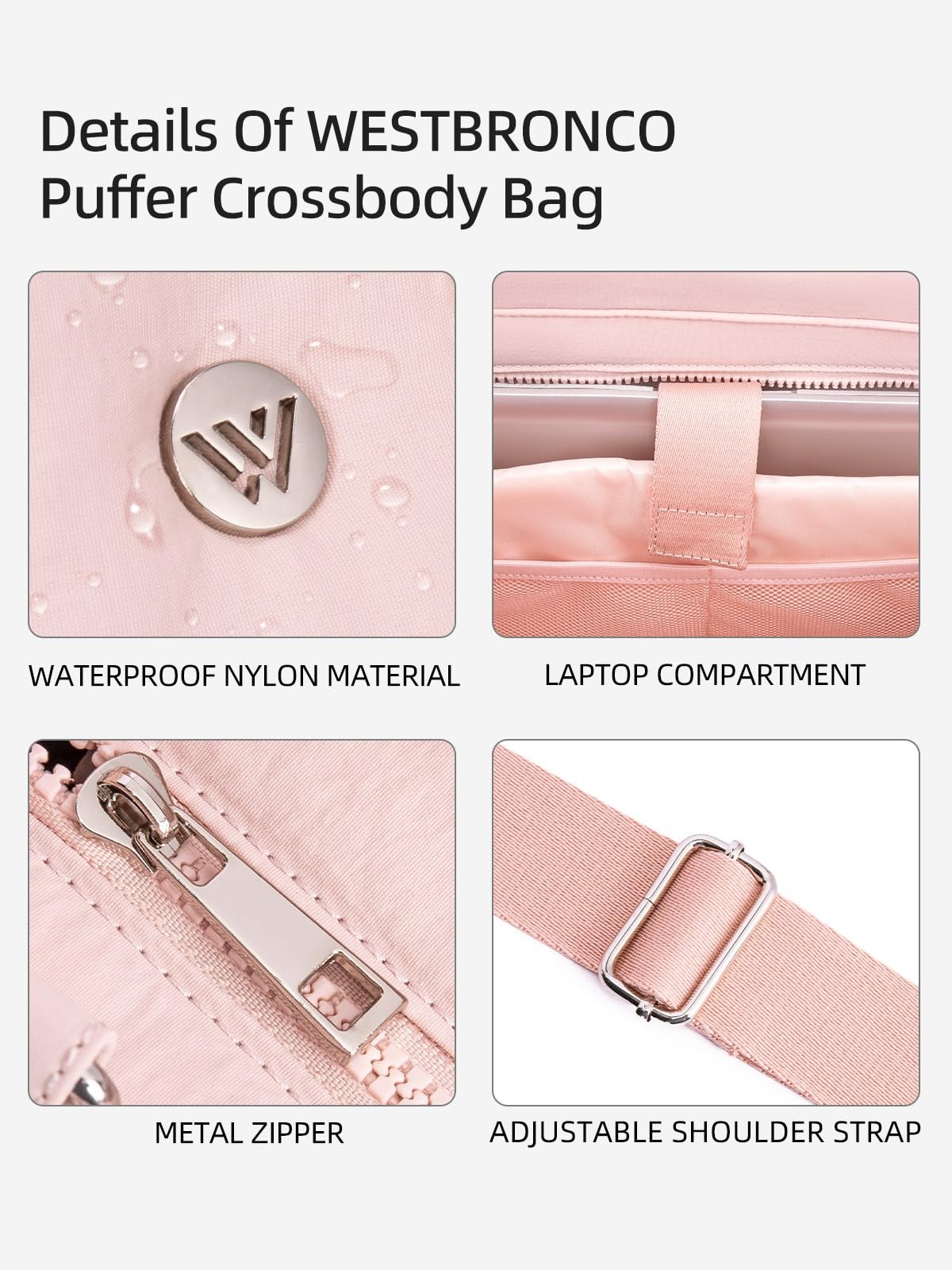 Quilted Puffer Tote Bag for Women, Lightweight Crossbody with Laptop Compartment gallery