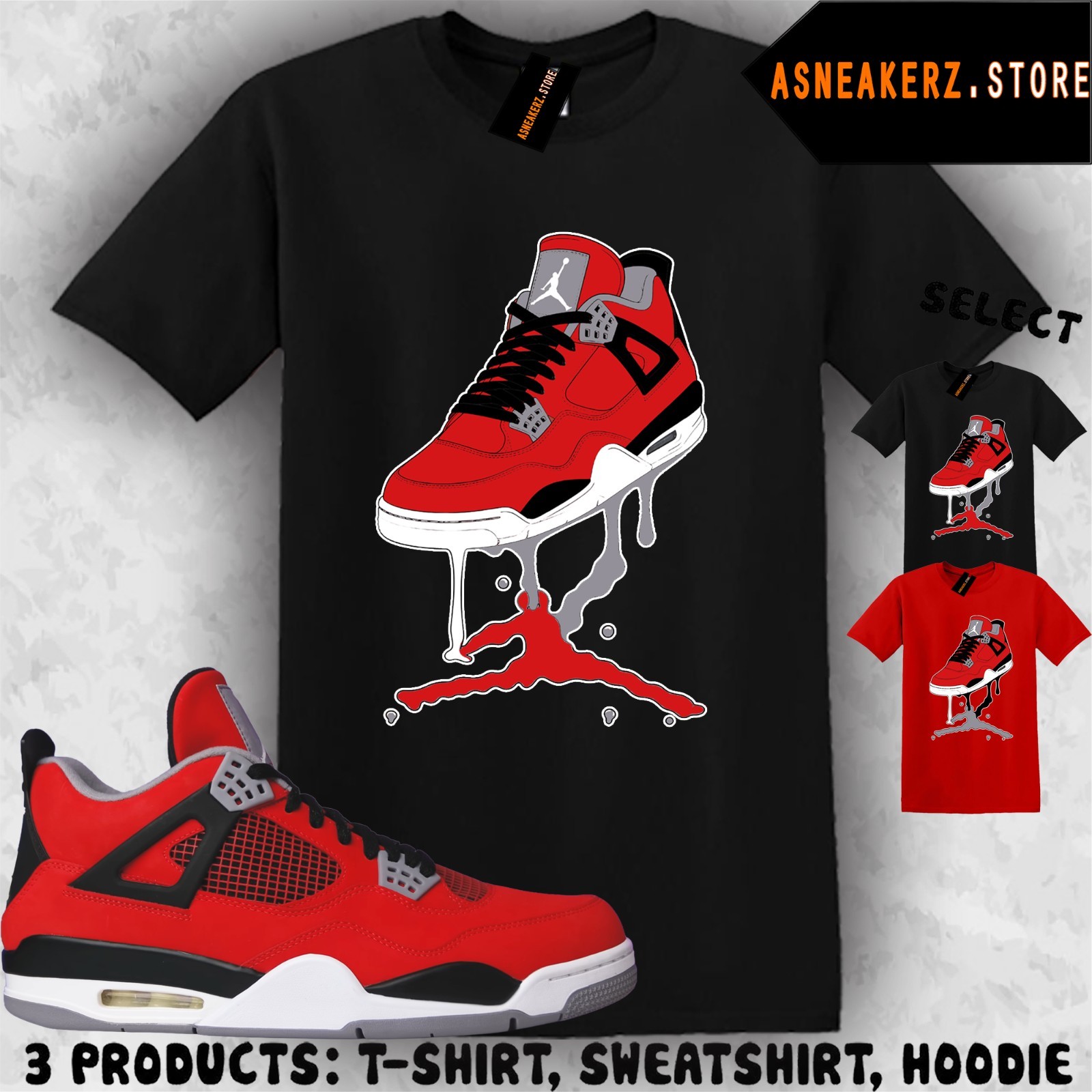 Tee Shirt Matching AJ 4 Toro Bravo 2026 Match Sneaker Drip Dripping 4s T-Shirt gallery