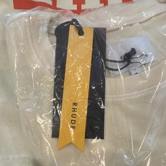 RHUDE Moonlight Badge Tee Men’s M White Cotton Graphic Logo Crew Neck Tee