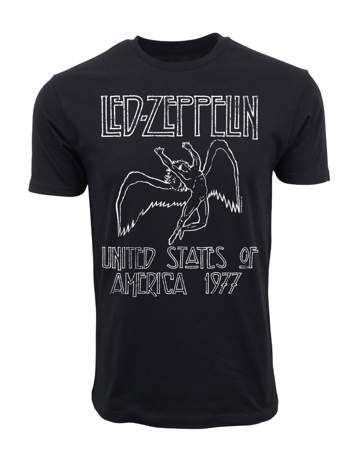 LED ZEPPELIN MENs ORIGINAL AND AUTHENTIC LICENSE 1977 DISTRESS LOGO T SHIRT gallery