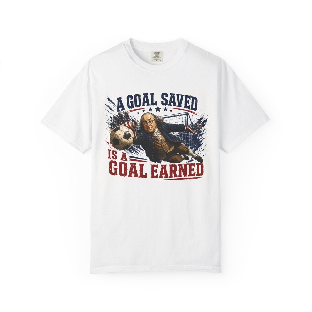Goalkeeper Dive ‘A Goal Saved Is A Goal Earned’ T-Shirt