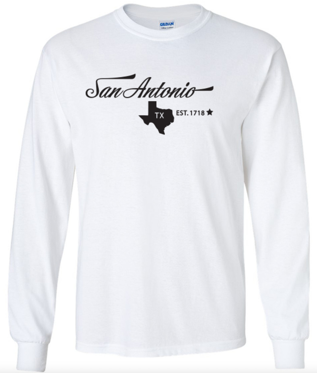 San Antonio Texas State T-Shirt Long Sleeve Graphic tee Unisex apparel Text gallery