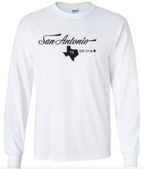 San Antonio Texas State T-Shirt Long Sleeve Graphic tee Unisex apparel Text
