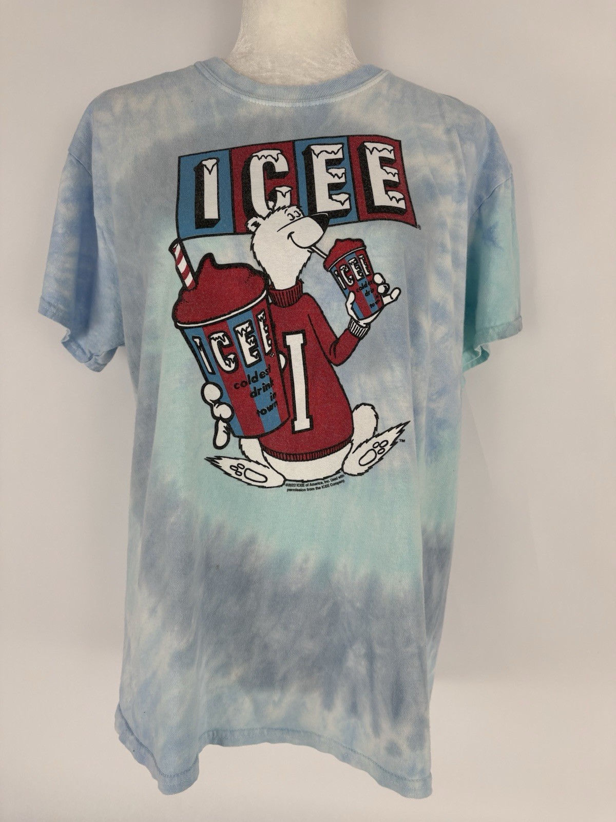 Tee Luv Blue Tie-Dye Icee Logo T- Shirt Men’s Size Large