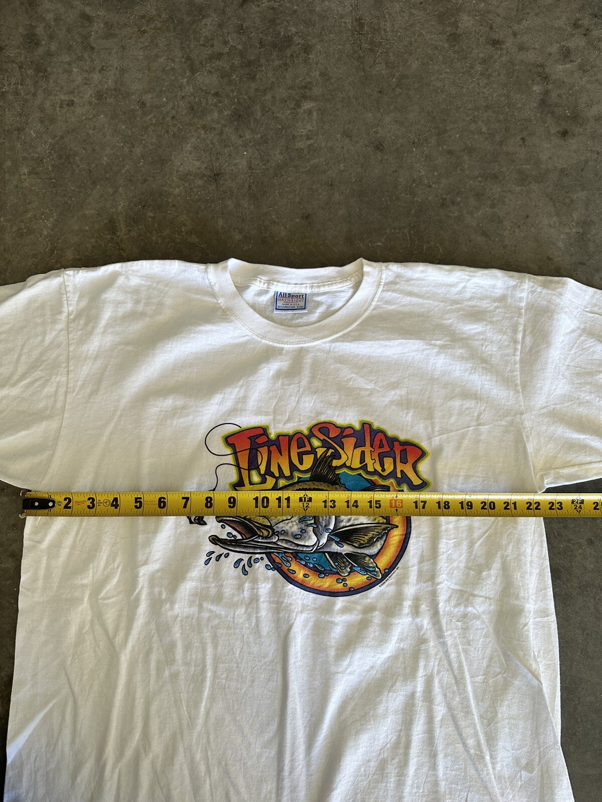 VTG 90s Linesider fishing graphic t-shirt size XL USA fishing nature gallery