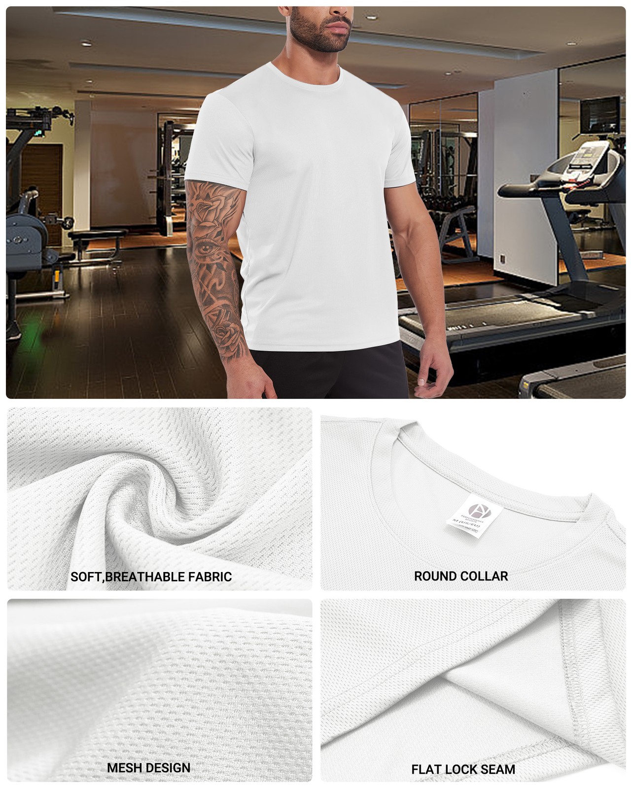 2-3 Pack Men's Solid Short Sleeve T-shirts Soft Quick Dry Sports Gym Workout Top gallery