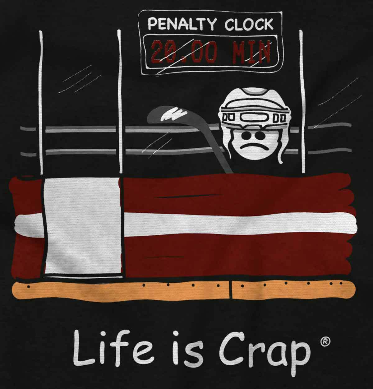Life is Crap Hockey Penalty Box Sports Gift Mens Short Sleeve Crewneck Tee gallery
