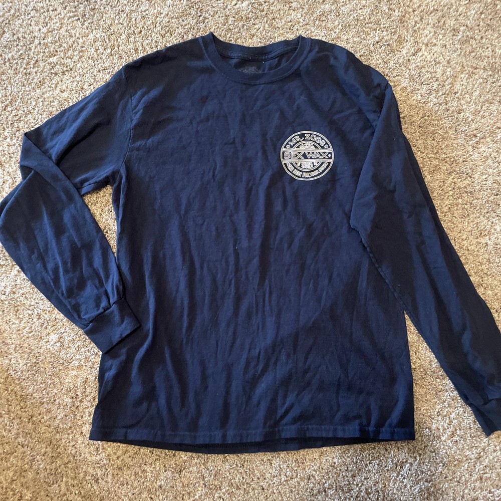 Sex Wax Mr Zogs TShirt Medium Long Sleeve Navy Blue Cotton Crewneck Graphic