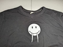 Vampire Smiley Face T Shirt Black Size Large Walrus Halloween Horror Fangs