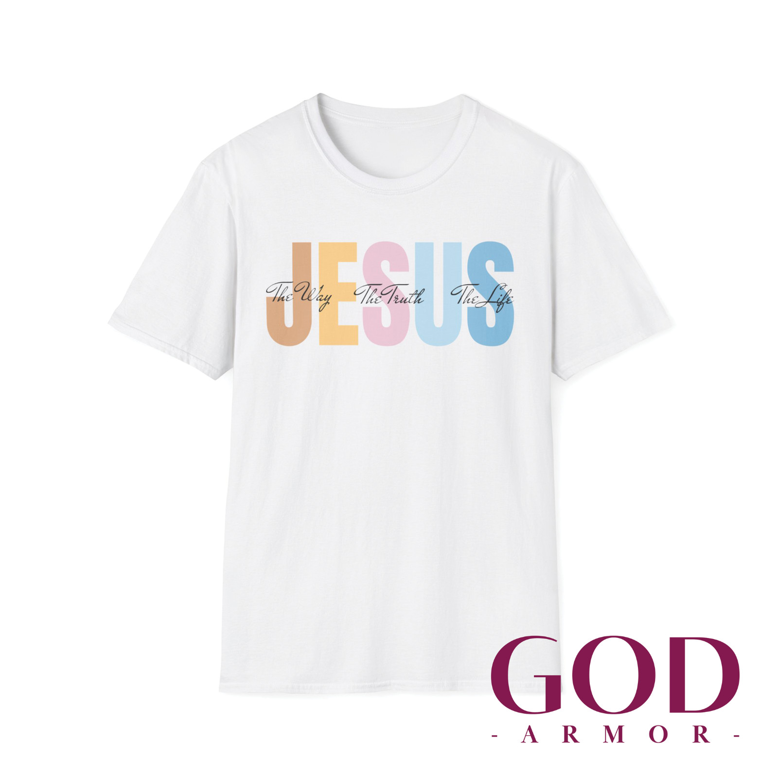 Jesus Colors OD Unisex T Shirt Christian Religious Bible Faith Christ Gift Tee gallery