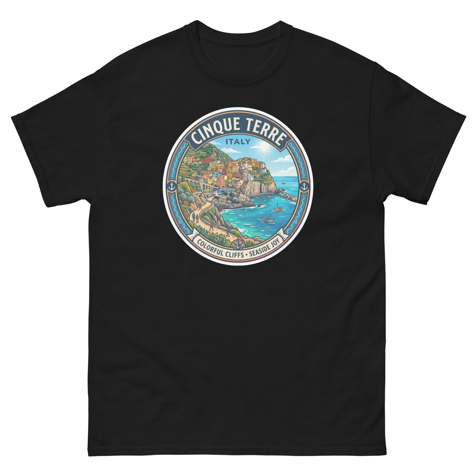 Cinque Terre Italy Coastal Village Graphic T-Shirt Unisex Travel Tee