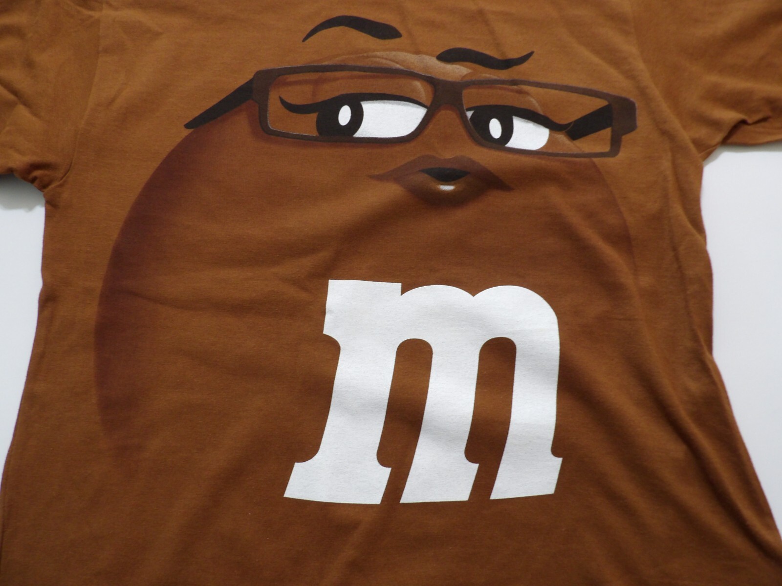 Adult Unisex Brown Small M&M's Face T-Shirt gallery
