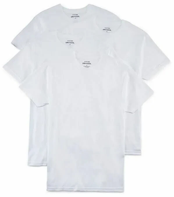 Stafford 4-Pack Men's Ultra Soft 100% Cotton Crew Neck T-Shirt White (Large) gallery