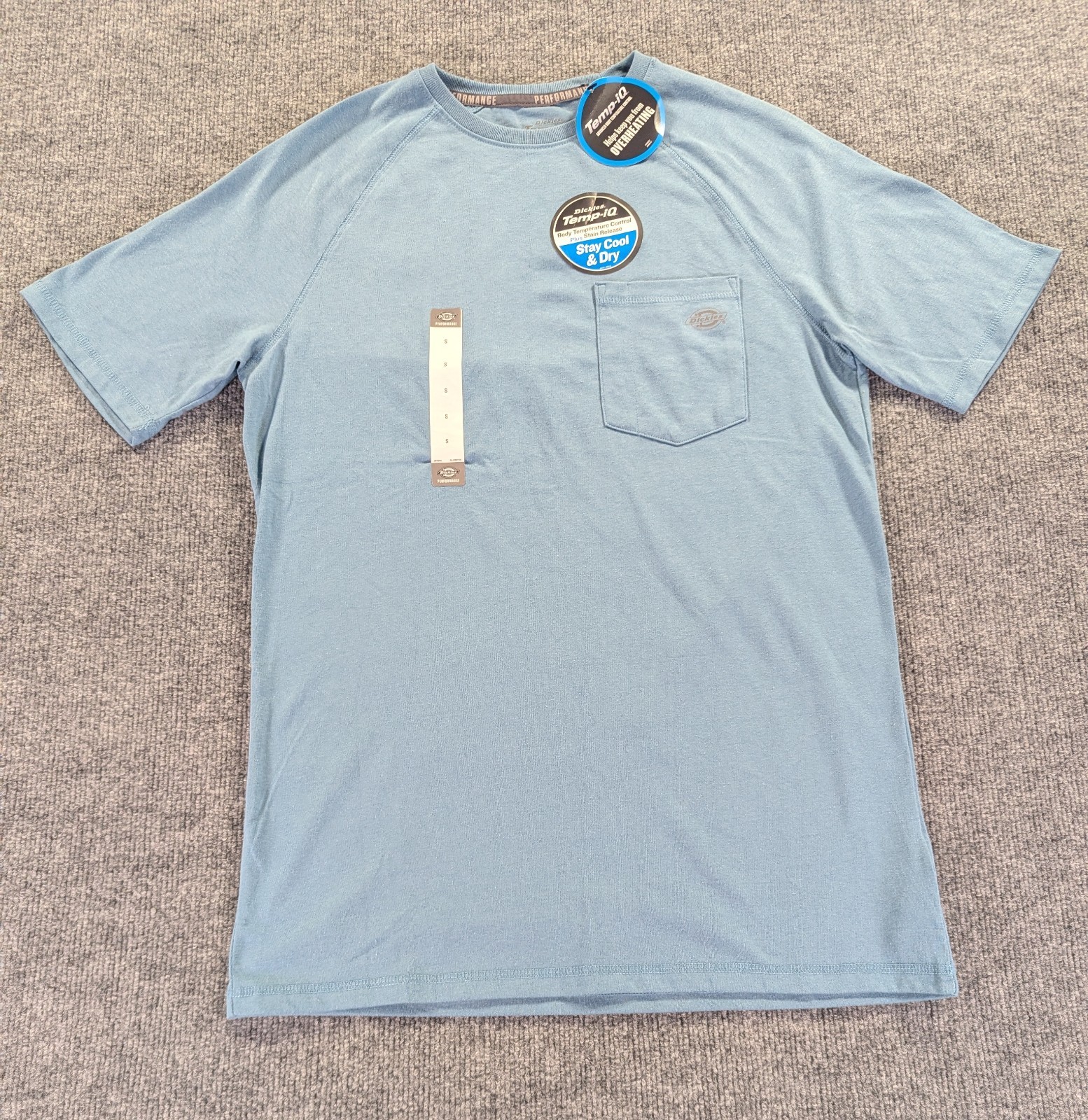 NEW! Dickies Temp iQ Performance Cooling Pocket T Shirt Men’s Size Small Blue