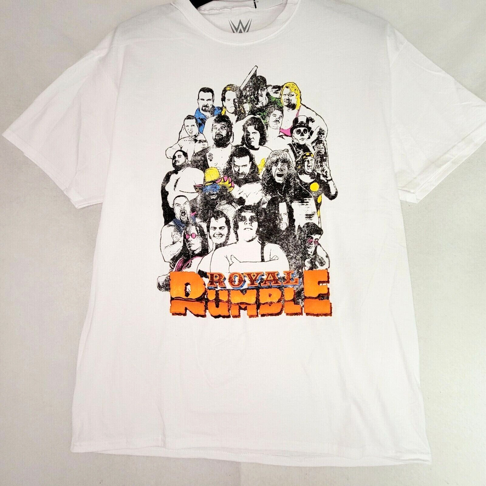 WWE WWF Royal Rumble Shirt Mens Medium M White Pro Wrestling Distressed NWT gallery