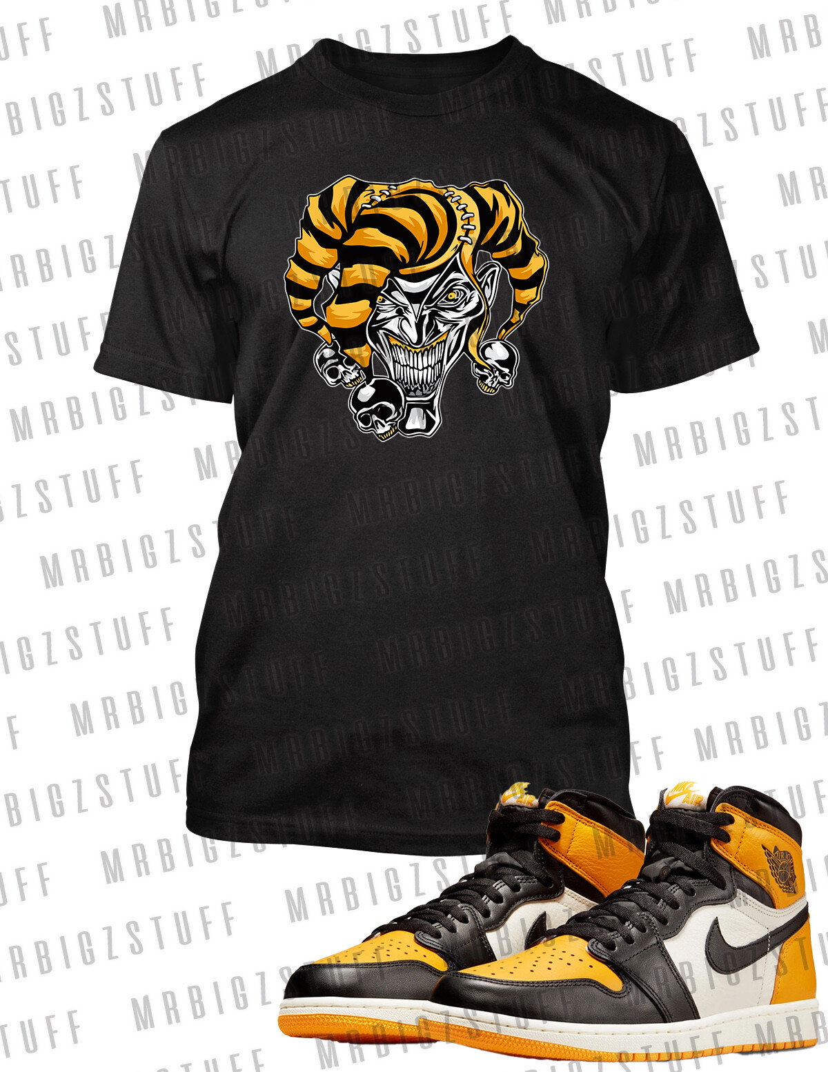Joker Jester Clown Graphic Sneaker Tee Shirt To Match J1 OG Big Tall Pro Club gallery