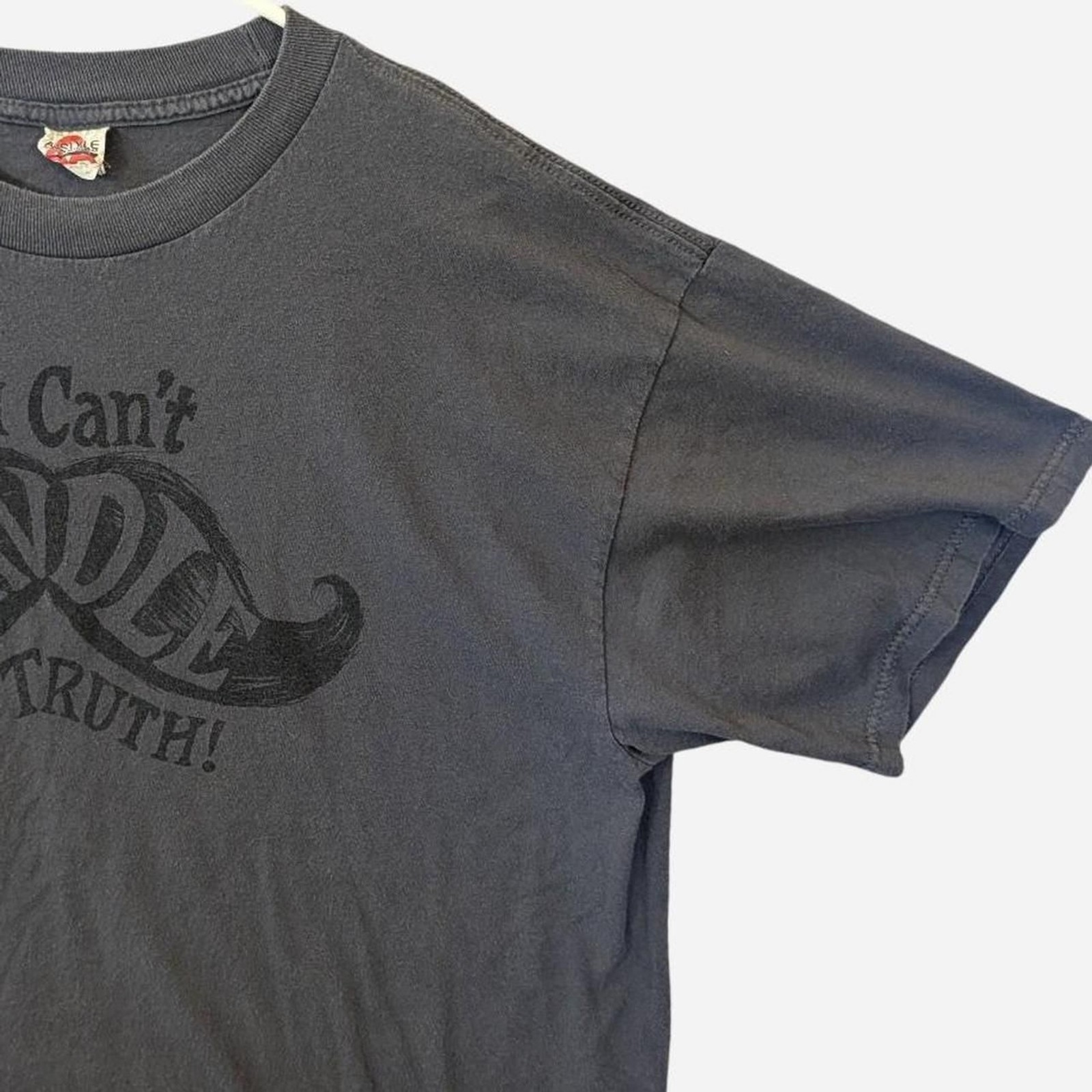 Grey and Black vintage 90s graphic tee with "You Can't Handle The Truth" print gallery
