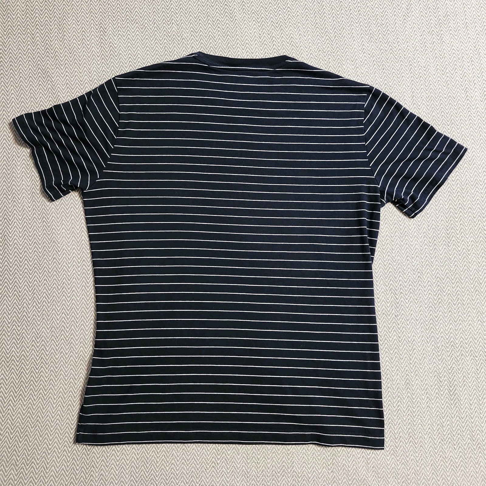 Banana Republic T Shirt Mens Large Blue Striped Short Sleeve Crew Neck Casual gallery