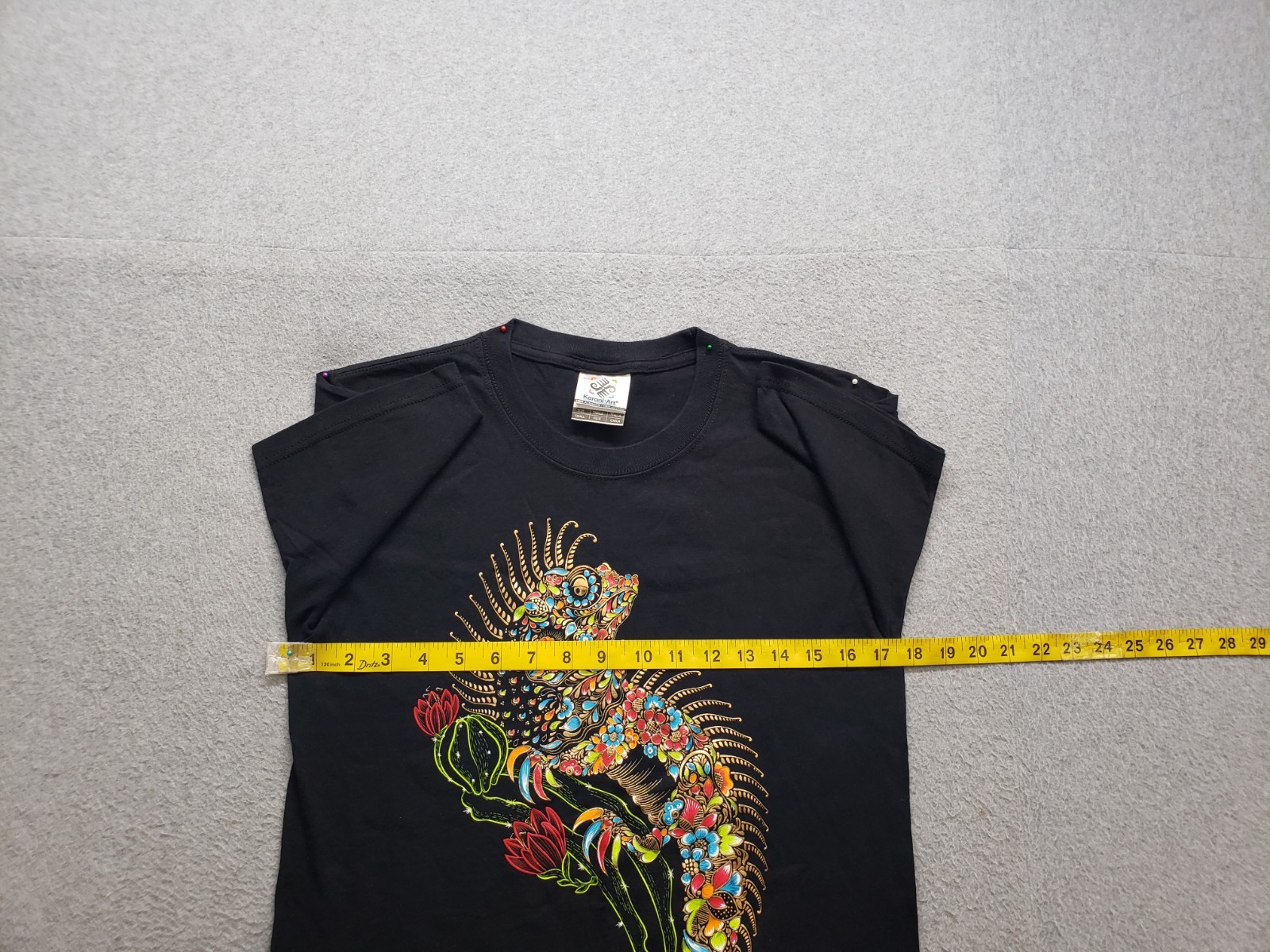 Karani Art Men T Shirt S Black Graphic Print Crew Neck Short Sleeve Comfort Wear gallery
